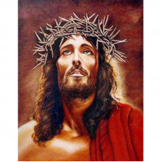 JSFH85895 Ісус із терновою короною , 40х50 см. Strateg. Набір алмазної мозаїки без підрамника (круглі, повна). Стратег