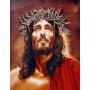 JSFH85895 Ісус із терновою короною , 40х50 см. Strateg. Набір алмазної мозаїки без підрамника (круглі, повна). Стратег
