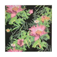 JUB14394 Екзотичний калейдоскоп квітів, 18x18 см. Strateg. Набір алмазної мозаїки без підрамника на паперовій основі (круглі, повна). Стратег
