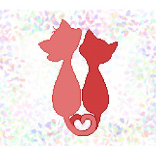 K323 Котяча любов (20х30 см). Confetti. Водорозчинний флізелін з малюнком