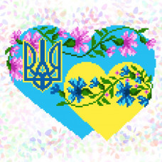 К-353 З Україною в серці. (20х30 см). Confetti. Водорозчинний флізелін з малюнком