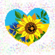 K141 Серце і квіти (10х15 см). Confetti. Водорозчинний флізелін з малюнком