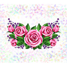 K327 Рожеві троянди (20х30 см). Confetti. Водорозчинний флізелін з малюнком