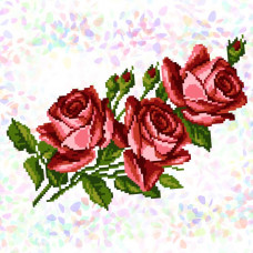 K337 Букет троянд (20х30 см). Confetti. Водорозчинний флізелін з малюнком