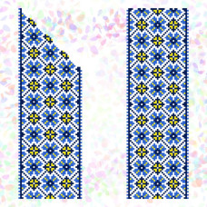 K373 Confetti Водорозчинний флізелін з малюнком - Орнамент з волошек 20x30 см (2 фраґменти)