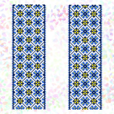 K375 Confetti Водорозчинний флізелін з малюнком - Орнамент з волошек 20x30 см (2 фраґменти)