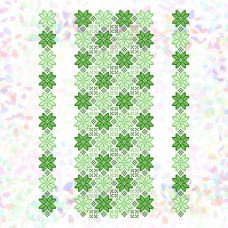 K706 Зелений орнамент. Confetti. Водорозчинний флізелін з малюнком