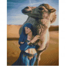 KB025 Верблюд у Сахарі, 30х40 см. Strateg. Набір алмазної мозаїки на підрамнику (квадратні, повна). Стратег