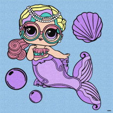 KHO1097 Ideyka Картина за номерами - L.O.L. Surprise! Mermaids Miss Sea, 30х30 см (на підрамнику, Ідейка КНО-1097)