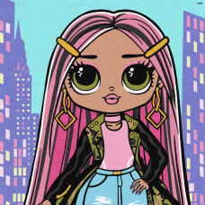 KHO1099 Ideyka Картина за номерами - L.O.L. Surprise! O.M.G. World travel City Babe, 40х40 см (на підрамнику, Ідейка КНО-1099)