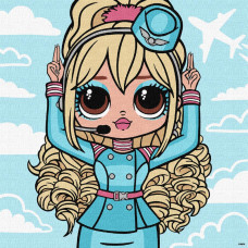 KHO1183 Ideyka Картина за номерами - L.O.L. Surprise! O.M.G. World travel Fly Gurl, 40х40 см (на підрамнику, Ідейка КНО-1183)