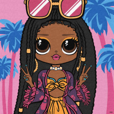 KHO1184 Ideyka Картина за номерами - L.O.L. Surprise! O.M.G. World travel Sunset, 40х40 см (на підрамнику, Ідейка КНО-1184)