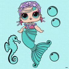 KHO1186 Ideyka Картина за номерами - L.O.L. Surprise! Mermaids Merbaby, 30х30 см (на підрамнику, Ідейка КНО-1186)
