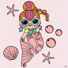 KHO1187 Ideyka Картина за номерами - L.O.L. Surprise! Mermaids Neon QT, 30х30 см (на підрамнику, Ідейка КНО-1187)
