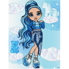 KHO1337 Ideyka Картина за номерами - Rainbow High. Skyler 30х40 см (на підрамнику, зі стразами, Ідейка КНО-1337)