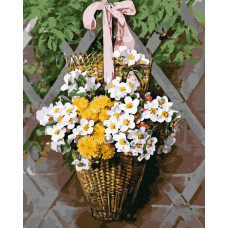 KHO2097 Плетений кошик з квітами ©Paul De Longpre. Ideyka. Картина за номерами (Ідейка КНО2097)