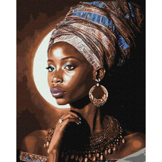 KHO2532 Африканська красуня ©art_selena_ua. Ideyka. Картина за номерами (Ідейка КНО2532)