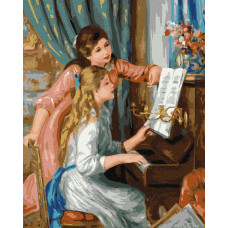 KHO2664 Дві дівчини за фортепіано ©Pierre-Auguste Renoir. Ideyka. Картина за номерами (Ідейка КНО2664)