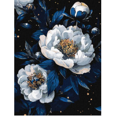 KHO3307 Ideyka Картина за номерами - Квіткове сузір'я 30х40 см (на підрамнику, фарби металік, Ідейка КНО-3307) ©victoria_art__