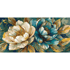 KHO3332 Ideyka Картина за номерами - Золотаві пелюстки з фарбами металік extra 40x80 см, (на підрамнику, Ідейка KHO3332) ©art_selena_ua