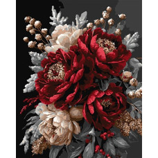 KHO3343 Ideyka Картина за номерами - Квітковий спокій з фарбами металік 40х50, (на підрамнику, Ідейка KHO3343) ©art_selena_ua