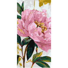 KHO3359 Ideyka Картина за номерами - М'які барви півонії з фарбами металік 40x80 см, (на підрамнику, Ідейка KHO3359) ©art_selena_ua