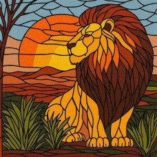 KHO5168 Ideyka Картина за номерами - Вітраж. Лев 30х30 см (на підрамнику, Ідейка КНО-5168) ©art_selena_ua KHO5168 Ideyka Картина за номерами - Вітраж. Лев 30х30 см (на підрамнику, Ідейка КНО-5168) ©art_selena_ua