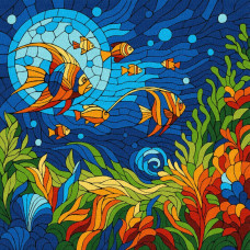 KHO5171 Ideyka Картина за номерами - Вітраж. Морський світ 30х30 см (на підрамнику, Ідейка КНО-5171) ©art_selena_ua KHO5171 Ideyka Картина за номерами - Вітраж. Морський світ 30х30 см (на підрамнику, Ідейка КНО-5171) ©art_selena_ua