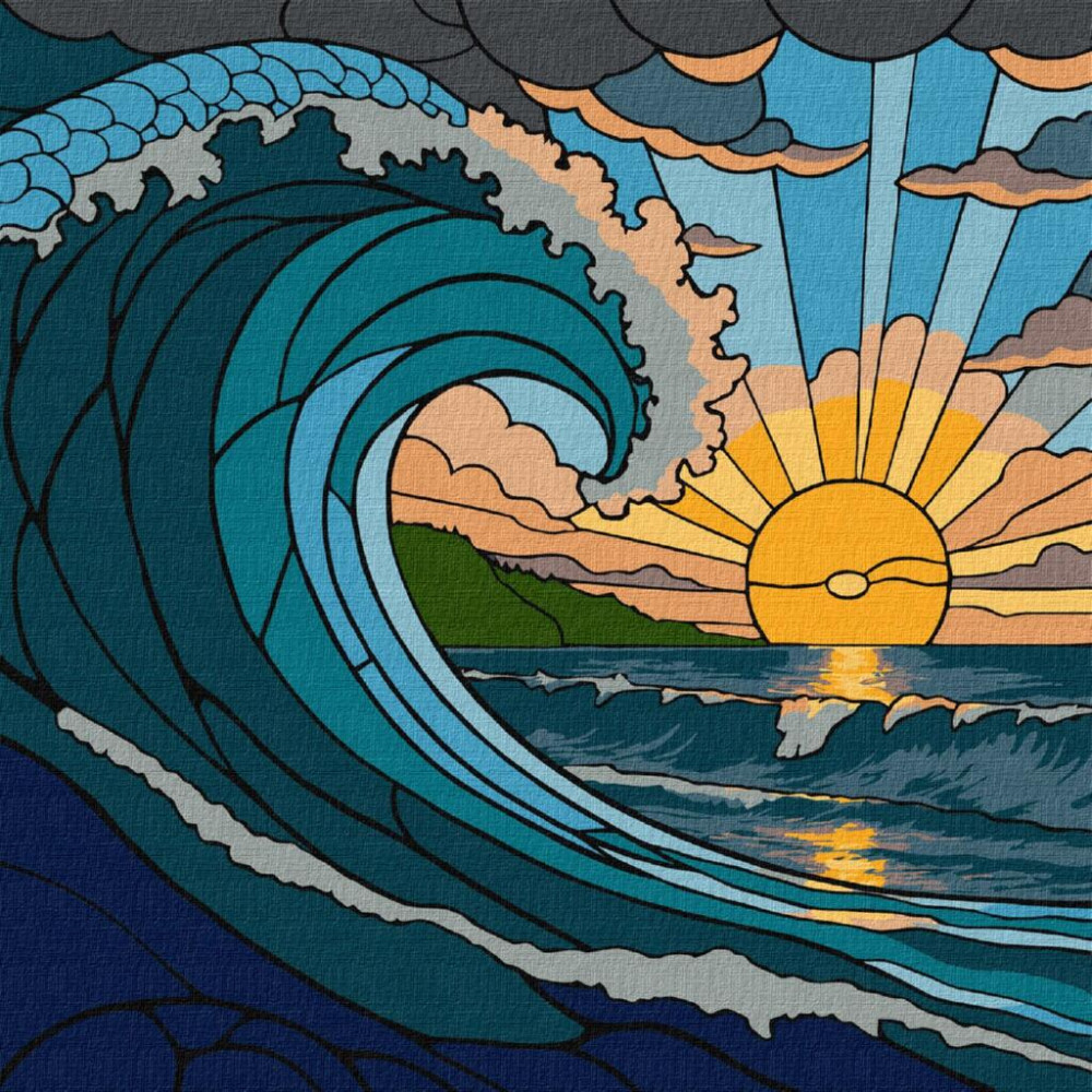 KHO5172 Ideyka Картина за номерами - Вітраж. Хвиля 30х30 см (на підрамнику, Ідейка КНО-5172) ©art_selena_ua KHO5172 Ideyka Картина за номерами - Вітраж. Хвиля 30х30 см (на підрамнику, Ідейка КНО-5172) ©art_selena_ua