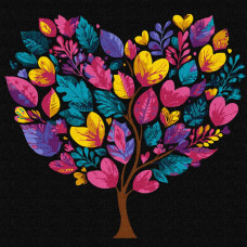 KHO5177 Ideyka Картина за номерами - Дерево життя 30х30 см (на підрамнику, на чорному фоні, Ідейка КНО-5177) ©art_selena_ua KHO5177 Ideyka Картина за номерами - Дерево життя 30х30 см (на підрамнику, на чорному фоні, Ідейка КНО-5177) ©art_selena_ua