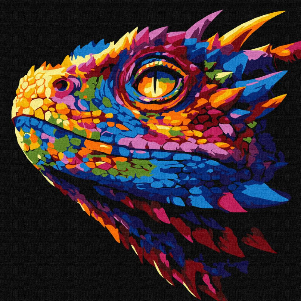 KHO5178 Ideyka Картина за номерами - Яскравий дракон 30х30 см (на підрамнику, на чорному фоні, Ідейка КНО-5178) ©art_selena_ua KHO5178 Ideyka Картина за номерами - Яскравий дракон 30х30 см (на підрамнику, на чорному фоні, Ідейка КНО-5178) ©art_selena_ua