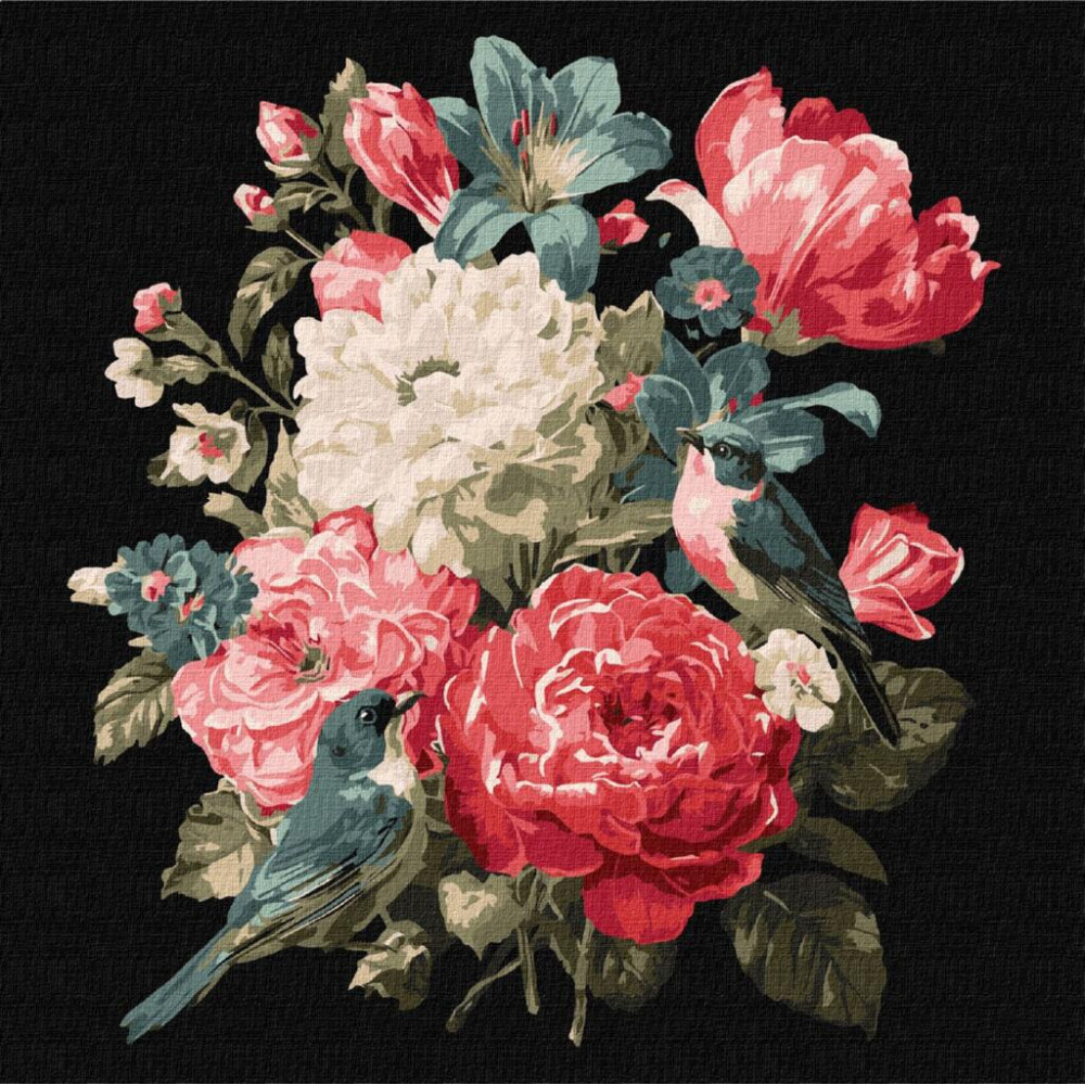 KHO5181 Ideyka Картина за номерами - Букет життя 30х30 см (на підрамнику, на чорному фоні, Ідейка КНО-5181) KHO5181 Ideyka Картина за номерами - Букет життя 30х30 см (на підрамнику, на чорному фоні, Ідейка КНО-5181)