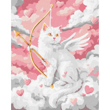 KHO5207 Ideyka Картина за номерами - Котячий Купідон 40х50 см (на підрамнику, Ідейка КНО-5207) ©art_selena_ua