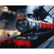 KHO5210 Ideyka Картина за номерами - Harry Potter: Гоґвортський експрес  40х50 см (на підрамнику, фарби металік, Ідейка КНО-5210) ©WB