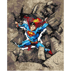 KHO5243 Ideyka Картина за номерами - Superman: Крізь каміння 40x50 см, (на підрамнику, Ідейка KHO5243) ©art_selena_ua