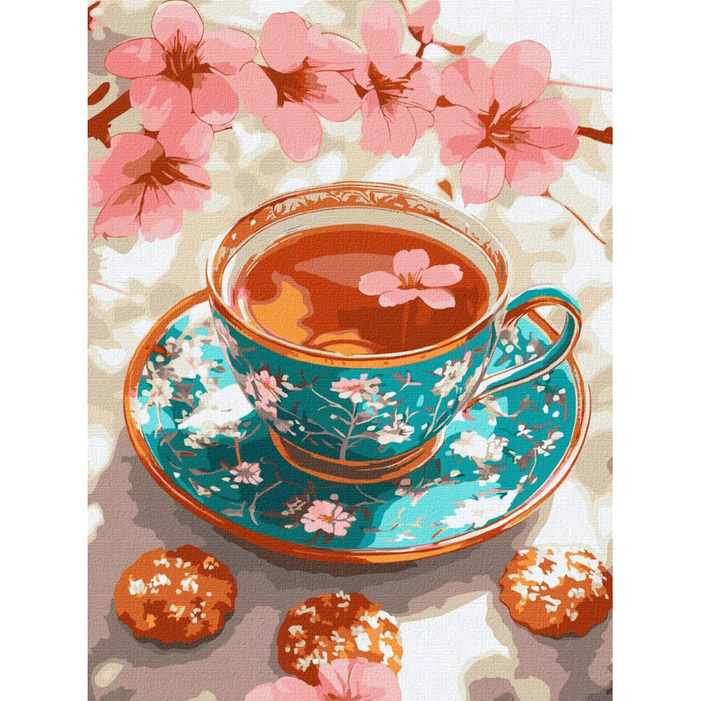 KHO5724 Ideyka Картина за номерами - Вишневий чай 30х40 см (на підрамнику, Ідейка КНО-5724) ©art_selena_ua KHO5724 Ideyka Картина за номерами - Вишневий чай 30х40 см (на підрамнику, Ідейка КНО-5724) ©art_selena_ua