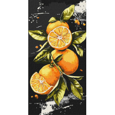 KHO5736 Ideyka Картина за номерами - Соковиті апельсини 40x80 см, (на підрамнику, Ідейка KHO5736) ©art_selena_ua