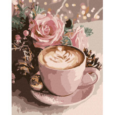 KHO5743 Ideyka Картина за номерами - Новорічне капучино 40х50 см (на підрамнику, фарби металік, Ідейка КНО-5743) ©art_selena_ua KHO5743 Ideyka Картина за номерами - Новорічне капучино 40х50 см (на підрамнику, фарби металік, Ідейка КНО-5743) ©art_selena_ua
