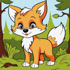 KHO6113 Пухнаста лисиця ©art_selena_ua. Ideyka. Картина за номерами (Ідейка КНО-6113)