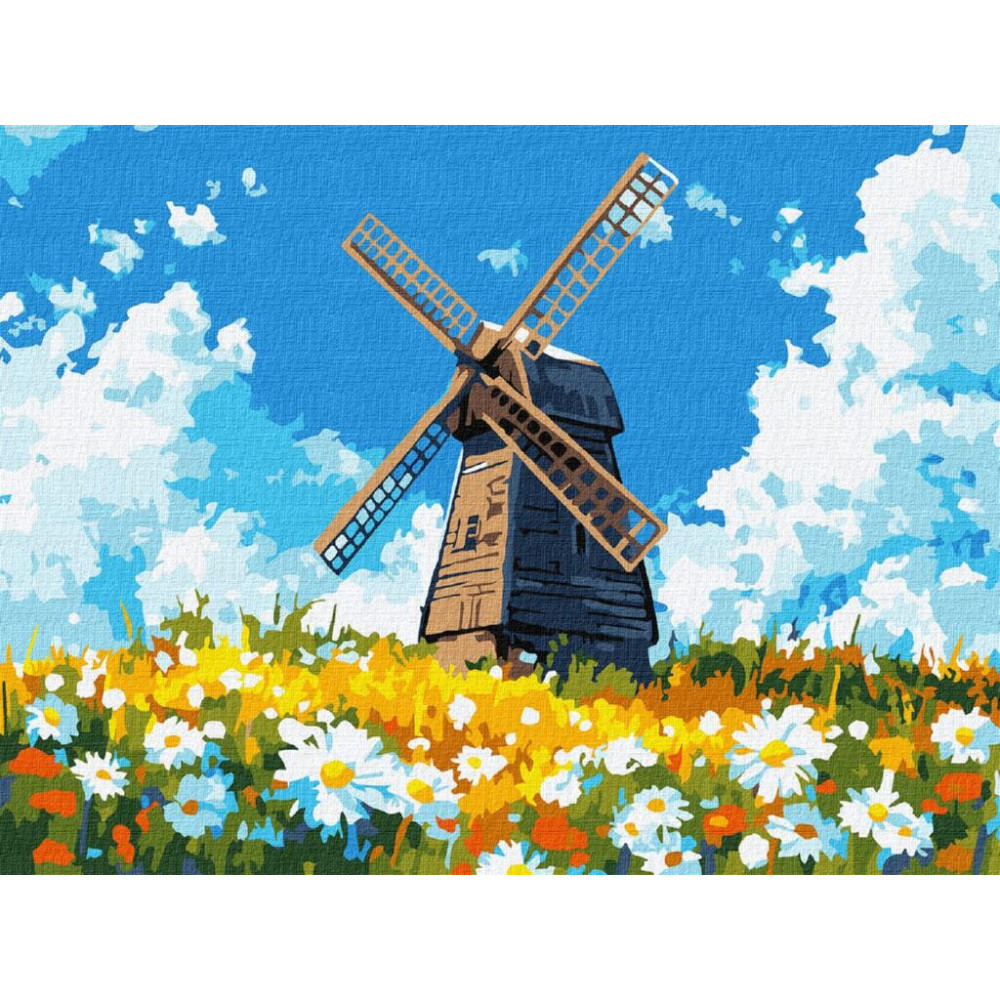 KHO6399 Ideyka Картина за номерами - Млин посеред поля 30х40 см (на підрамнику, Ідейка КНО-6399) ©art_selena_ua KHO6399 Ideyka Картина за номерами - Млин посеред поля 30х40 см (на підрамнику, Ідейка КНО-6399) ©art_selena_ua