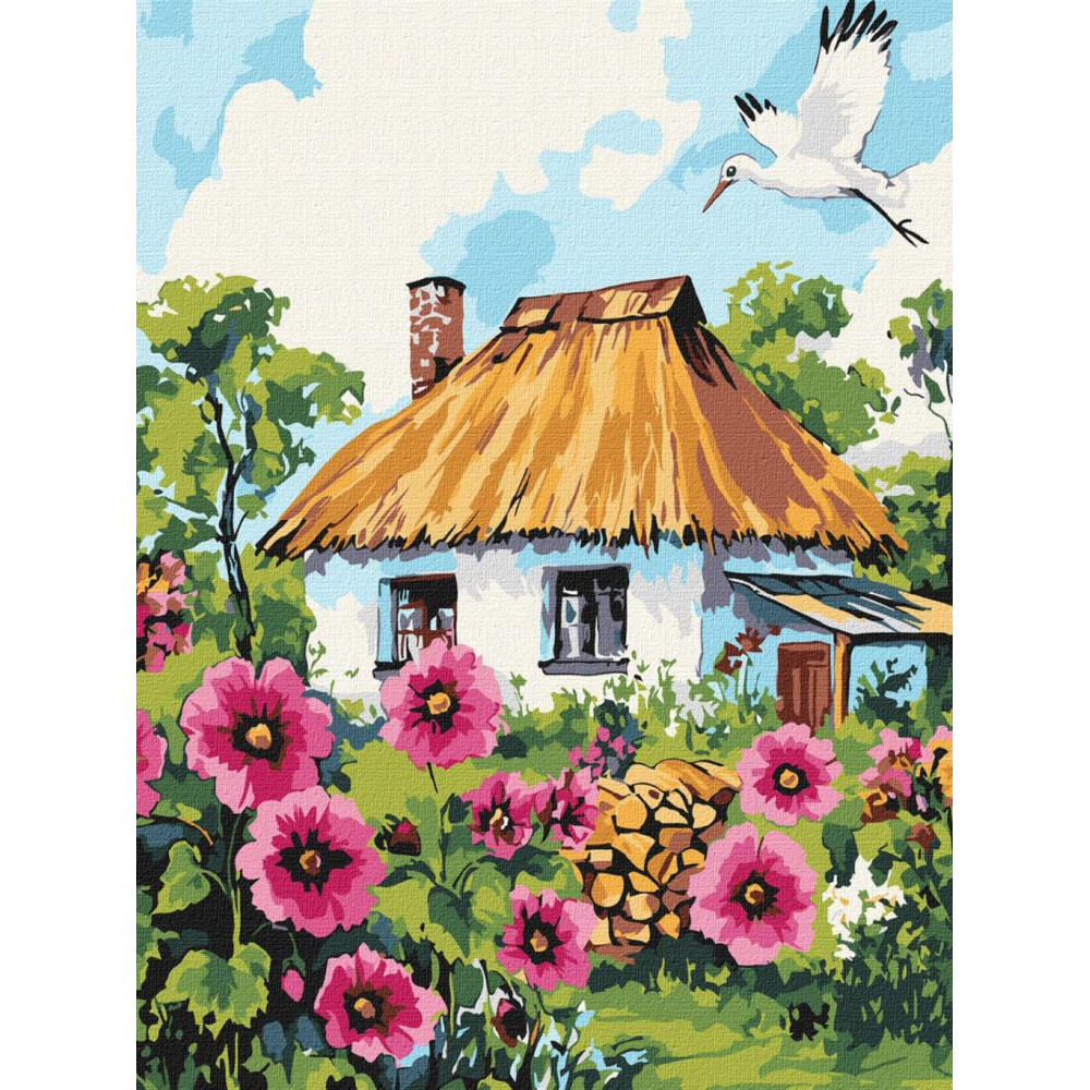 KHO6407 Ideyka Картина за номерами - Мальви біля хати 30x40 см (на підрамнику, Ідейка КНО-6407) ©art_selena_ua KHO6407 Ideyka Картина за номерами - Мальви біля хати 30x40 см (на підрамнику, Ідейка КНО-6407) ©art_selena_ua
