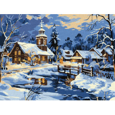 KHO6425 Ideyka Картина за номерами - Спокій над річкою 30х40 см (на підрамнику, Ідейка КНО-6425) ©art_selena_ua