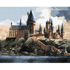 KHO6432 Ideyka Картина за номерами - Harry Potter: Гоґвортс вдень 40х50 см (на підрамнику, Ідейка КНО-6432) ©WB