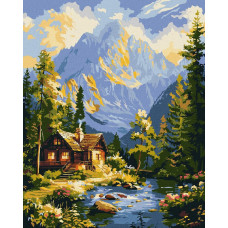KHO6491 Ideyka Картина за номерами - Затишок серед вершин 40x50 см, (на підрамнику, Ідейка KHO6491) ©art_selena_ua