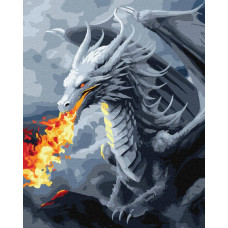 KHO6561 Вогнедишний дракон ©art_selena_ua. Ideyka. Картина за номерами (Ідейка КНО-6561)