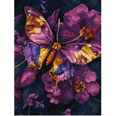 KHO6692 Ideyka Картина за номерами - Золотий метелик 30х40 см (на підрамнику, фарби металік, Ідейка КНО-6692) ©art_selena_ua