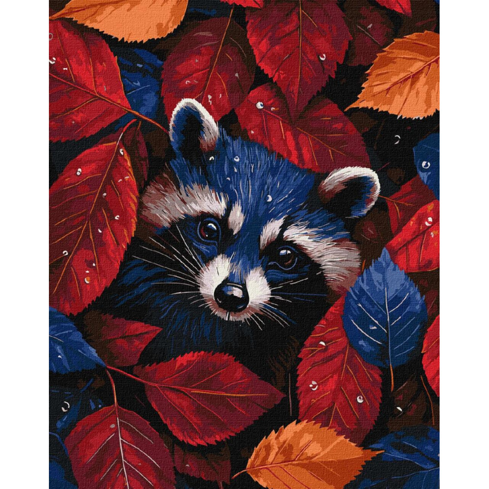 KHO6697 Ideyka Картина за номерами - Осінній єнот 40х50 см (на підрамнику, Ідейка КНО-6697) ©art_selena_ua KHO6697 Ideyka Картина за номерами - Осінній єнот 40х50 см (на підрамнику, Ідейка КНО-6697) ©art_selena_ua