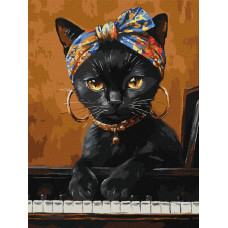 KHO6766 Ideyka Картина за номерами - Незвична киця 30х40 см (на підрамнику, Ідейка КНО-6766) ©art_selena_ua