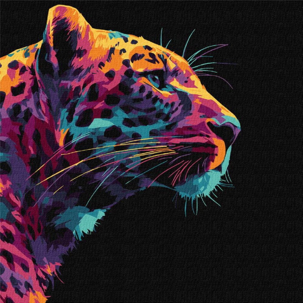 KHO6824 Ideyka Картина за номерами - Яскравий леопард 30х30 см (на підрамнику, на чорному фоні, Ідейка КНО-6824) ©art_selena_ua KHO6824 Ideyka Картина за номерами - Яскравий леопард 30х30 см (на підрамнику, на чорному фоні, Ідейка КНО-6824) ©art_selena_ua