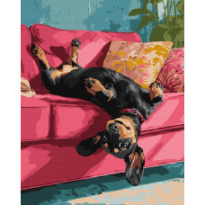 KHO6853 Ideyka Картина за номерами - Диванна радість 40х50 см (на підрамнику, Ідейка КНО-6853) ©art_selena_ua